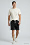 Black Standard Fit Basic Men's Shorts with Back Pockets - 81314 - 2