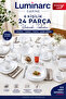 Carine Tempered White 24 Piece Dinnerware Set /27 cm Serving-21 cm Dinner-19 cm Cake-14 cm Soup Bowl