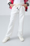 Ecru Cotton Fuzzy Inside Soft Textured Standard Fit Embroidered Girls' Sweatpants - 75146 - 4
