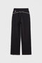 Black Piping Detailed Basic Palazzo Girls' Sweatpants - 75195 - 5
