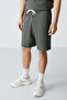 Khaki Cotton Thick Soft Textured Oversized Fit Basic Men's Shorts Set - 85257 - 2