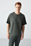 Khaki Cotton Thick Soft Textured Oversized Fit Basic Men's Tracksuit Set - 85261 - 5