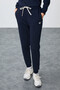 Indigo Compact Cotton Thick Smooth Textured O-Neck Standard Fit Women's Tracksuit Set - 95341 - 4