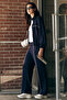 Dark Purple Soft Textured Stand Collar Comfortable Fit Elastic Women's Tracksuit Set - 95349