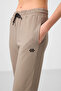 Dark Beige Stand Collar Zippered Comfortable Form Women's Tracksuit Tunic Suit - 95345 - 4