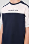 Navy Blue Cotton Soft Textured Oversize Fit Embroidered Boys' T-Shirt - 11290 - 4