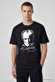 Black Moon Star Printed Unisex T-Shirt - 88510 - 4