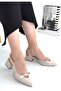 Beige Women's Classic Heeled Shoes - 3