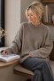 Mink Crew Neck Oversize Women's Knitwear Sweater - 2