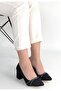 Black Glitter Women's Heeled Shoes - 2