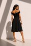 Rochie midi cu decolteu bărcuță - 2