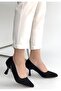 Black Suede Women's Heeled Shoes