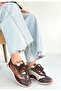 Brown Lace-Up Women's Sneakers - 3