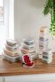 1046 16-Piece White Microwave Food Food Storage Set - No Frost -25 ° C Deep Freezer - 2