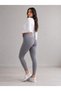 Corded Fabric Fleece-Lined , High Waist Shaping / Sculpting Leggings with Fleece Inside Gray Color - 3