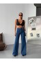 Black High Waist Wide Leg Denim Jean Pants - 3