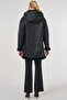 Faux Leather Coat with Belt Loop Black - 5