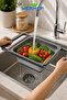 Large Size 6.3 Liter Foldable Silicone Strainer Fruit Vegetable Sink Strainer - 2