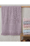 50x90cm SARRA ETAMIN FRINGED TOWEL - DAMSON