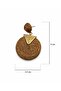 Wicker Round Earring Set – Green, Orange and Brown - 2