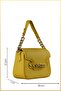 Lia Women's Hand and Shoulder Bag with Chain Buckle Accessories - Yellow - 2