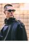 High Collar Oversize Men's Leather Jacket - 6