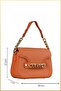 Lia Women's Hand and Shoulder Bag with Chain Buckle Accessories - Orange - 2