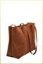 Women's Large Size Suede Hand and Shoulder Bag - Tan - 4
