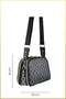 Women's Patterned Leather Design Strap Hand and Shoulder Bag - Black - 3
