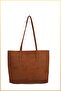 Women's Large Size Suede Hand and Shoulder Bag - Tan