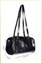 Women's Cylinder Baguette Hand and Shoulder Bag – Black - 2