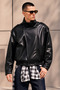 High Collar Oversize Men's Leather Jacket - 5
