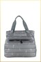 Mely Parachute Fabric Large Size Hand and Shoulder Bag with Writing - Gray