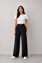 Pleated Elastic Waist Palazzo Women's Fabric Trousers - 5