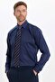 Regular Fit Navy Blue Non-Iron 100% Cotton Eco-Friendly Ecotex Certified Shirt - 4