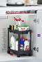 2-Tier Organizer Shelf with Wheels Black, Bathroom Cabinet, Kitchen Counter and Under Sink, Detergent Holder