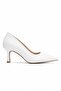 Monat Thin Heeled Leather Stiletto White