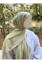 شال قطني للحجاب بلون أصفر باستيل - 2