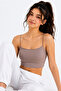 Women's Thin String Strap Double-Layered Crop Blouse, Basic Bustier - 5