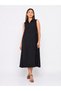 Women's Sleeveless Relaxed Fit Cotton Viscose Shirt Dress