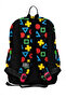 Kids Black Lets Play Patterned School Backpack 33214 - 2