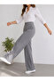 Women's Gray High Waist Pleated Buttoned Lycra Flexible Comfortable Fit Palazzo Pants - 5