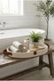 Large Ecru, Handmade Oval Wicker Basket Tray - Decorative, and Multi-Purpose Bathroom, Kitchen Organizer - 8