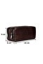 Faux Leather Double Compartment Pencil Case Dark Brown – Double Compartment Pen Holder with Internal Support - 5