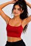 Women's Thin String Strap Double-Layered Crop Blouse, Basic Bustier - 6