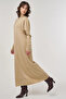 Half Turtleneck Knitwear Dress Stone - 2
