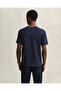 Men's Navy Blue Regular Fit T-Shirt - 2
