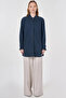 Collar and Cuff Detailed Modal Tunic in Dark Navy Blue - 2