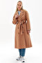Premium Wool Raglan Sleeve Belted Coat Camel - 3