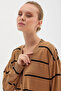 Striped Knitwear Cardigan Beige Black - 8